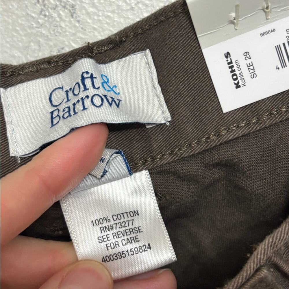 NWT Men's Croft & Barrow Kohl’s Side-Elastic 7.5-inch Cargo Shorts in Brown 29 - Picture 7 of 8